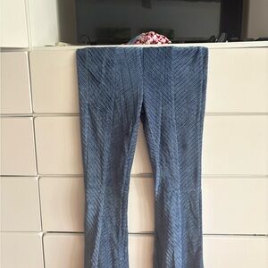 Free People Black and Blue Pants with Red Pattern